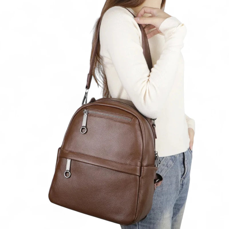Mochila Feminina Lena – Compacta em Couro Legítimo