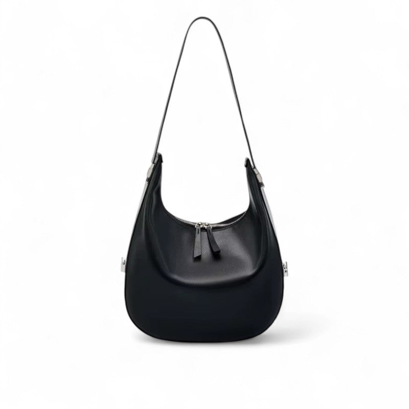 Bolsa Tote Hobo Feminina Nina – Couro Legítimo Preto