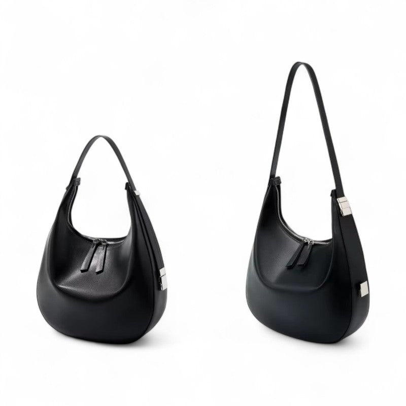 Bolsa Tote Hobo Feminina Nina – Couro Legítimo Preto