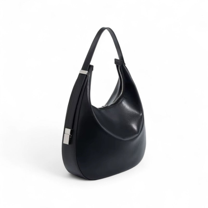 Bolsa Tote Hobo Feminina Nina – Couro Legítimo Preto