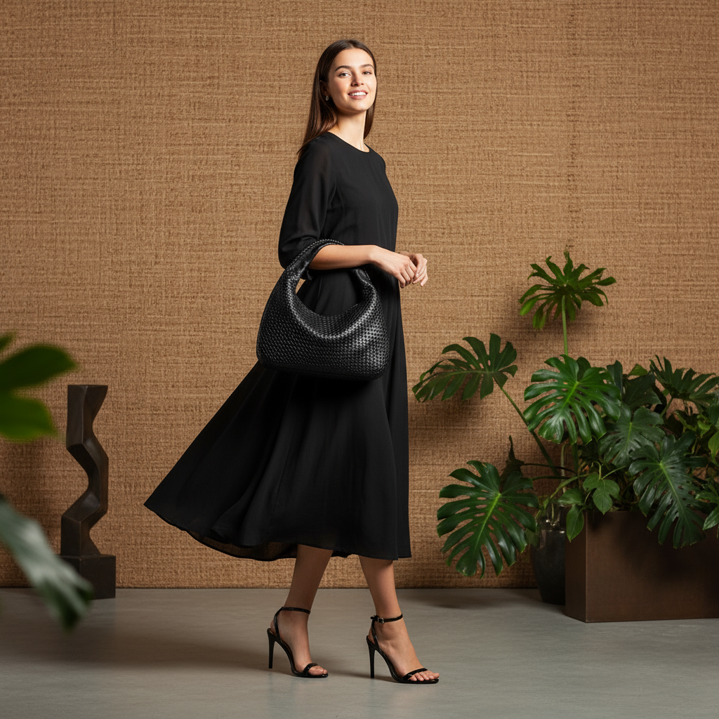 Bolsa Tote Meia Lua - Couro PU Feminina