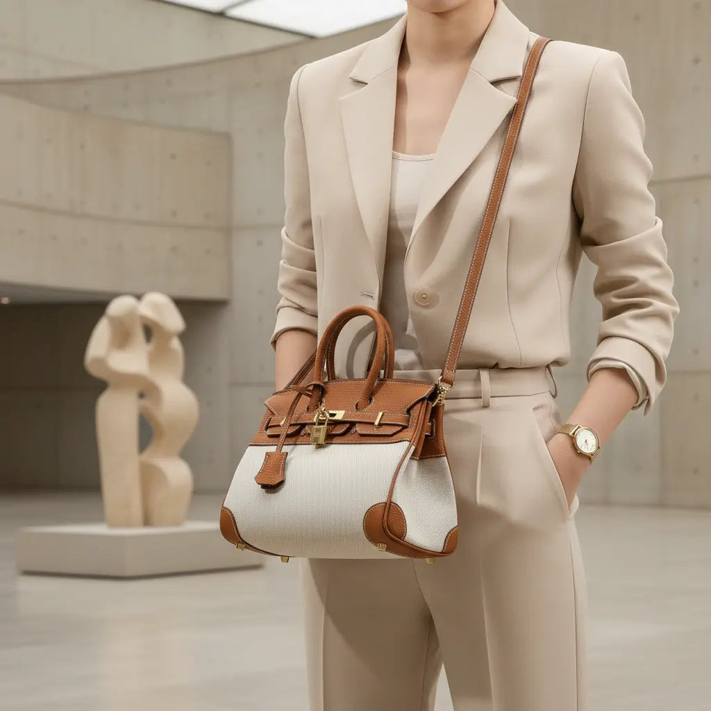 Bolsa Tote Feminina Celia – Couro PU e Lona