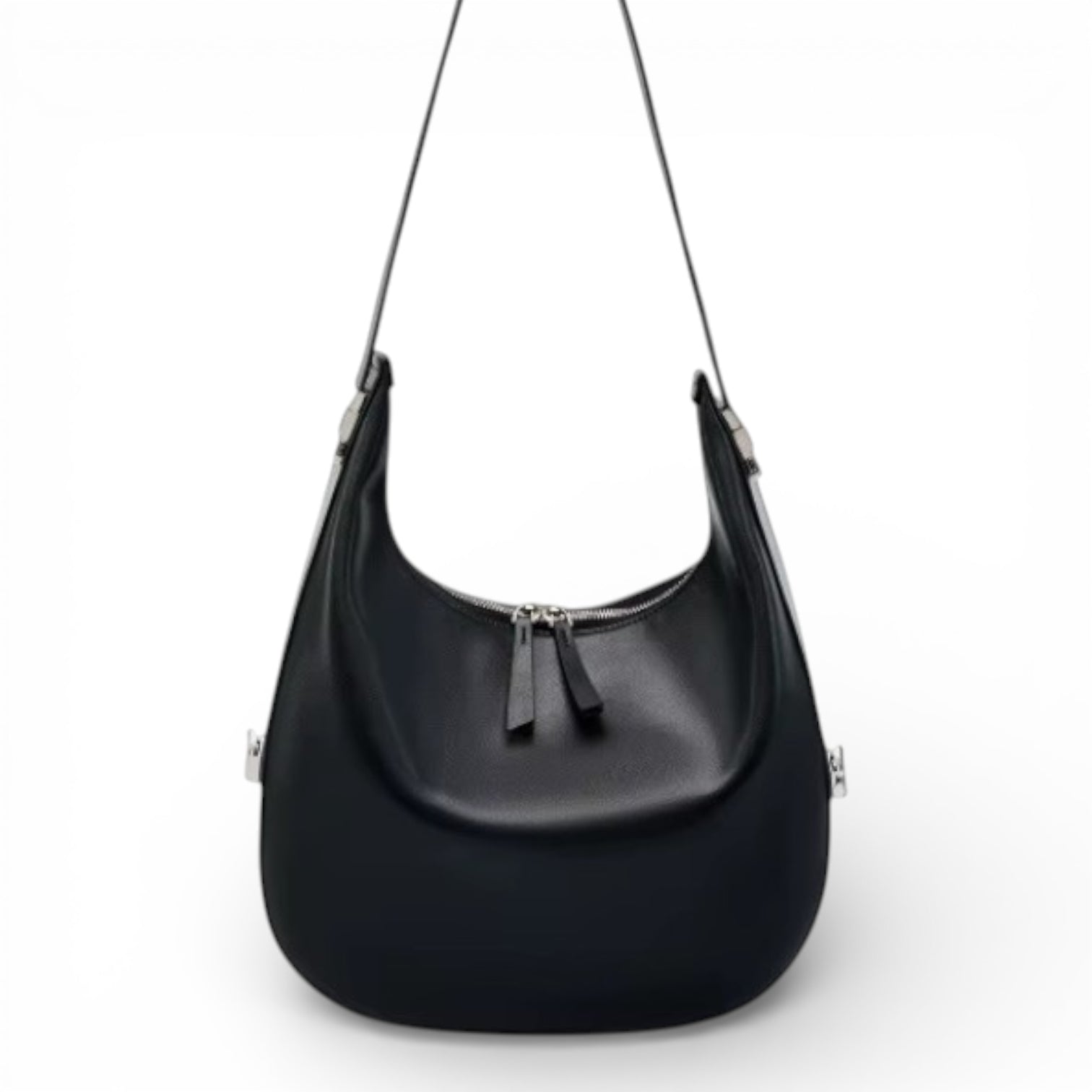 Bolsa Tote Hobo Feminina Nina – Couro Legítimo Preto
