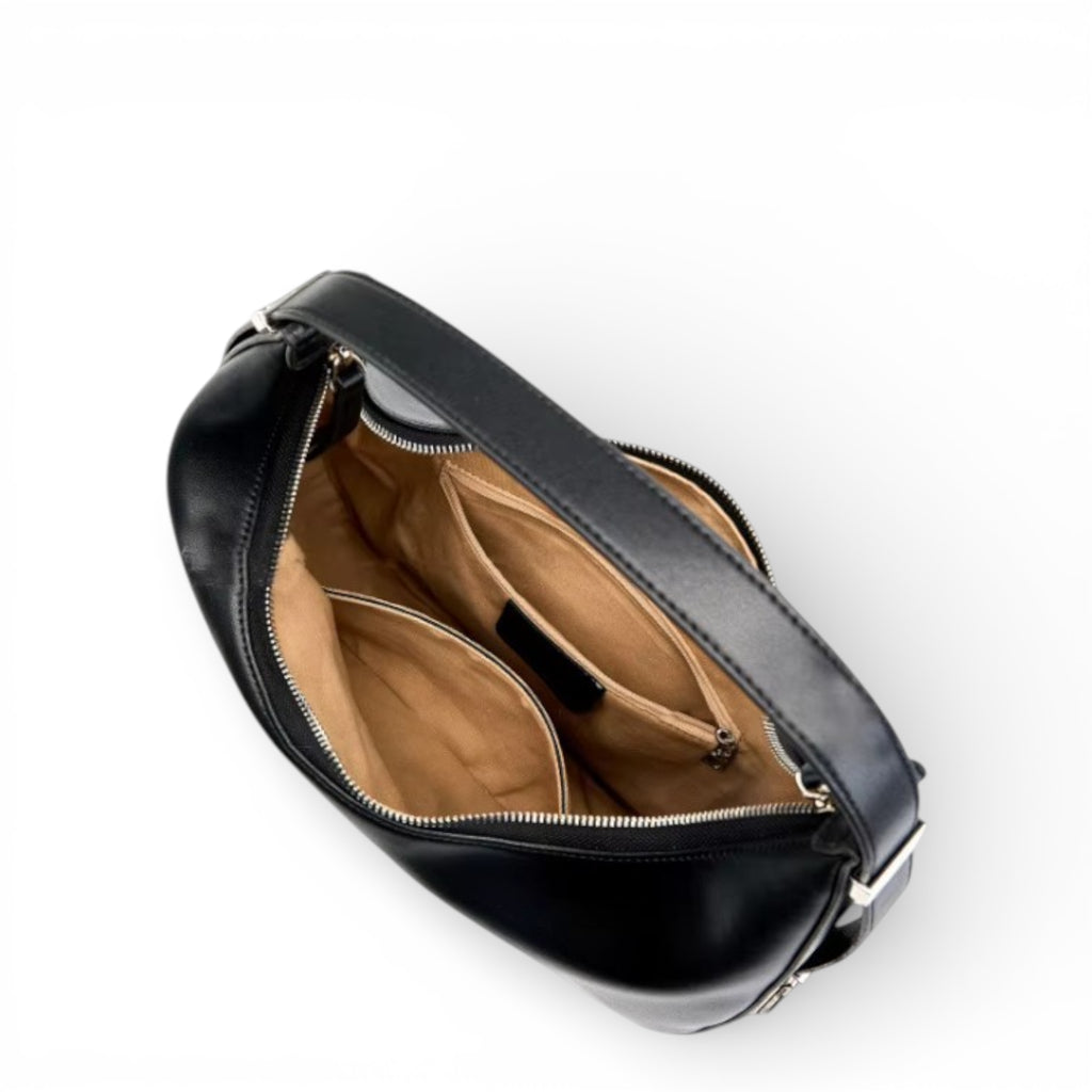 Bolsa Tote Hobo Feminina Nina – Couro Legítimo Preto