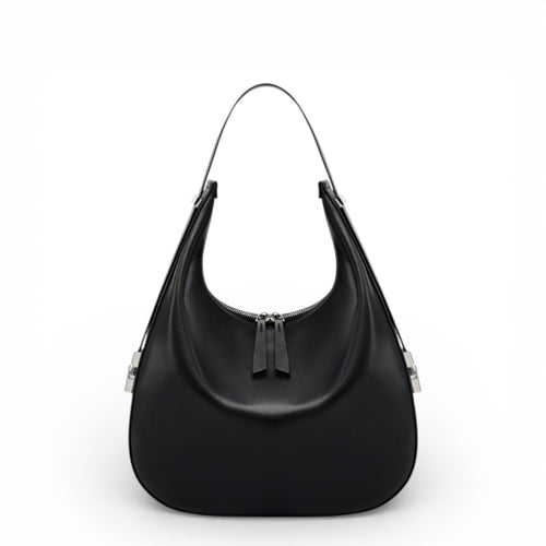 Bolsa Tote Hobo Feminina Nina – Couro Legítimo Preto
