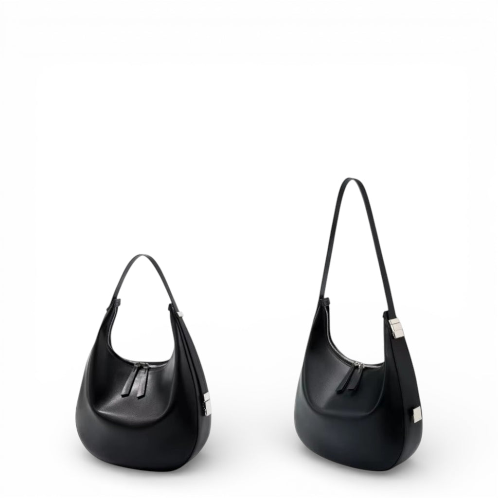 Bolsa Tote Hobo Feminina Nina – Couro Legítimo Preto