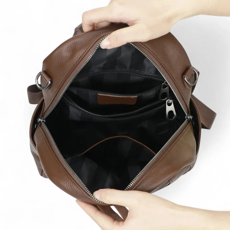 Mochila Feminina Lena – Compacta em Couro Legítimo
