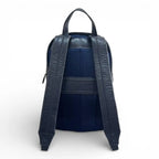 Mochila Couro Legítimo Premium Trabalho - Azul Marinho Unissex