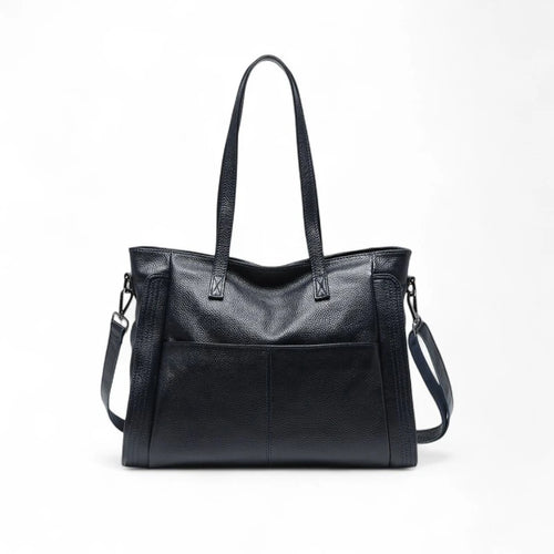 Bolsa feminina Eliana em couro legítimo preta, sofisticada e versátil para diversas ocasiões.