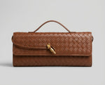 Bolsa Miami Velucci — vista frontal da bolsa miami feminina trançada cor marrom