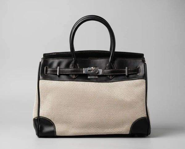Bolsa Mônaco Canvas e Sintético Preta - Velucci