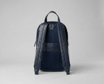 Mochila Velucci em couro legítimo azul marinho — vista lateral, design clean