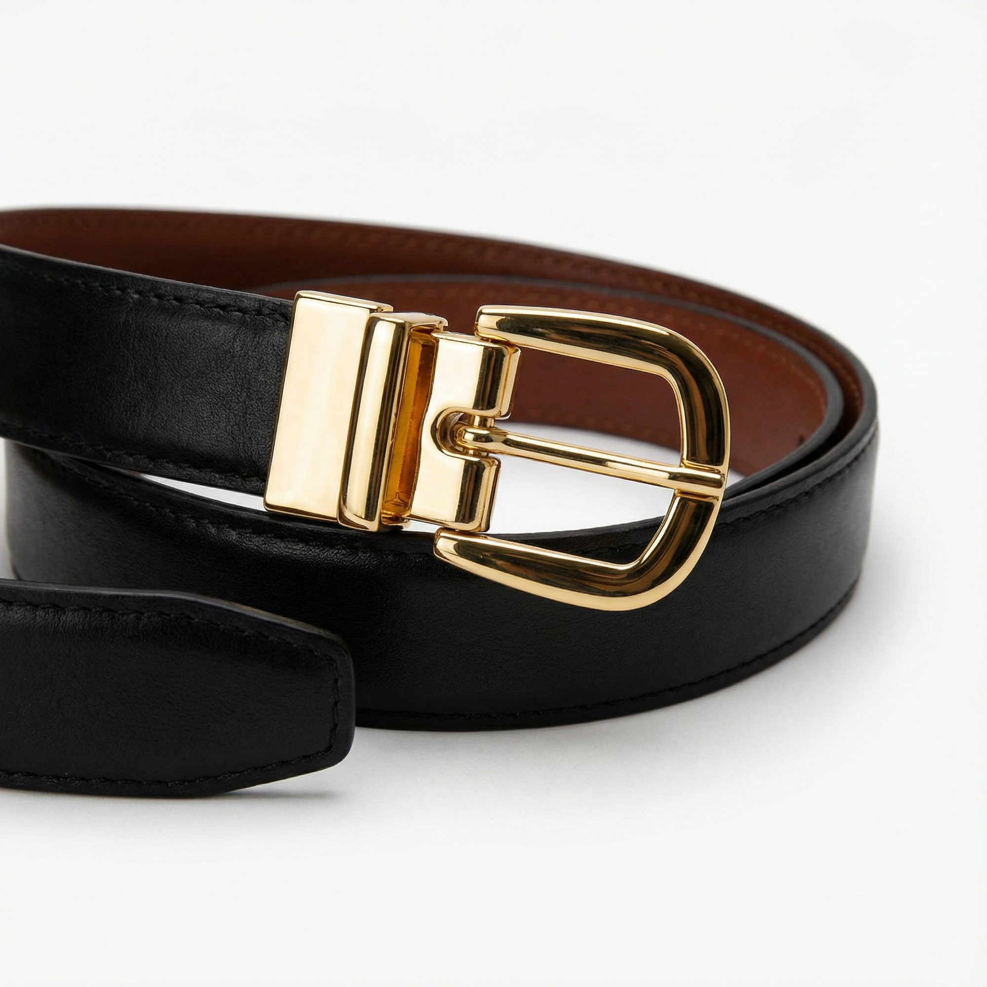 Cinto Cecília feminino - Couro legítimo Dupla Face