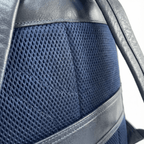 Mochila Couro Legítimo Premium Trabalho - Azul Marinho Unissex