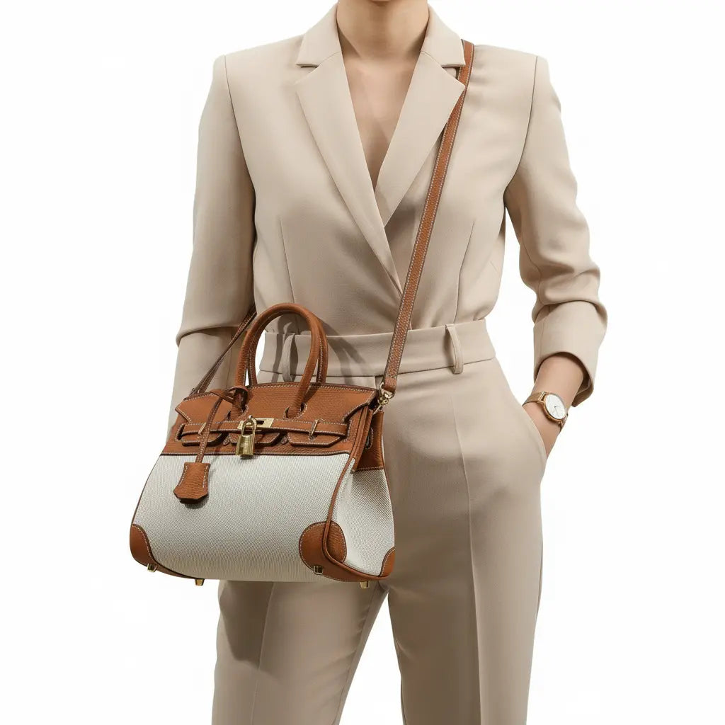 Bolsa Tote Feminina Celia – Couro PU e Lona