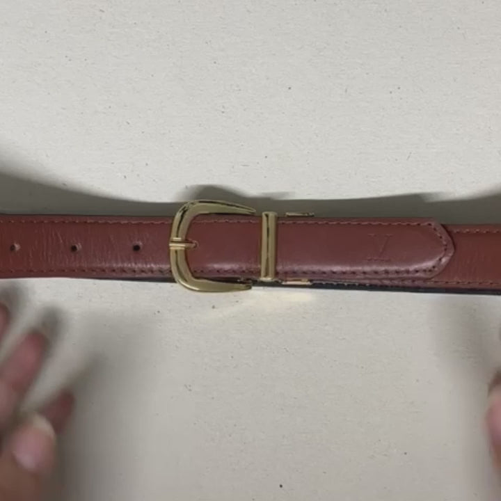 Cinto Cecília feminino - Couro legítimo Dupla Face